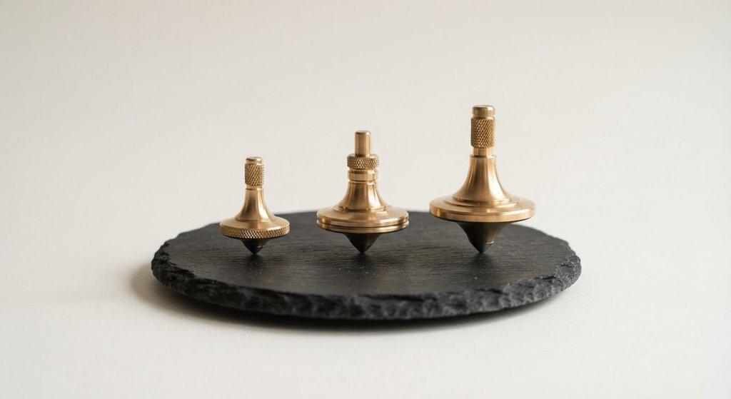 Brass Spinning Top Set